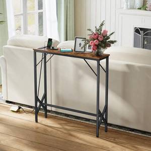 lot 6584 image: NEFROM 31.5 Console Table, Skinny Entryway Table with Fast-Charging Station, Narrow Long Sofa Table, Behind Slim Couch Table for Entrance, Hallway, Living Room Decor ST-BR80-1