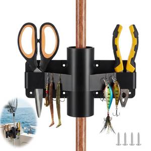 lot 6593 image: Otoolling 2 Sets Net and Gaff Holder, Fishing Net and Tools Holder, Boat Docks and Garage Walls Mounted with Screws, Fishing Tool Storage Accessories
