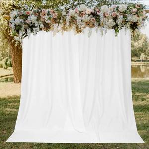 lot 6617 image: Deconovo Backdrop Drapes, Curtains for Weddings, Parties, Birthdays, Stage & Graduation Decorations, Holiday Curtains for Home & Event Decor, White, W5 x H10 FT,2 Panels