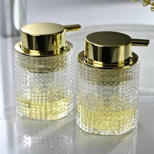 lot 6633 image: CICUFY Foaming Glass Soap Dispenser,Hand Foam Soap Dispenser for Kitchen & Bathroom-2 Pack (B-Type Clear GlassGold Pump)