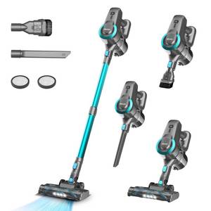 lot 6640 image: DEVOAC Cordless Vacuum Cleaner, Ultra-Lightweight Stick Vacuum, 2200mAh Battery Up to 40mins Runtime, 6 in 1 Powerful Handheld Vacuum for Home Hard Floor Carpet Pet Hair (Waterfall)