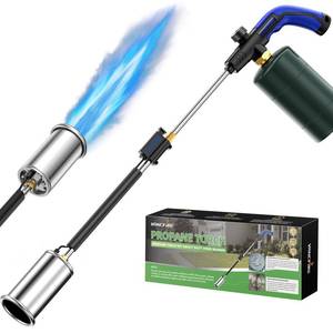 lot 6644 image: Propane Torch Weed Burner, Ergonomic Handle Weed Torch Flamethrower, 30 Long Arm Heavy Duty Blow Torch For Weeding, Fire Starting, Wood DIY(PROPANE TANK NOT INCLUDED)