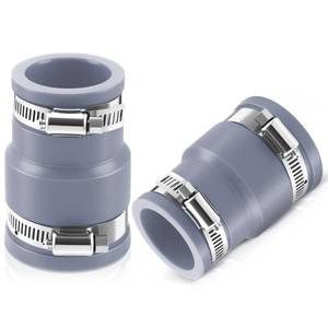 lot 6654 image: Tondiamo 2 Pack Pool Vacuum Hose Adapter Kit, 1.25 to 1.5 Inch Skimmer Connector with 4 Stainless Steel Clamps for Above Ground Swimming Pool Filter Pump Accessories(Gray)