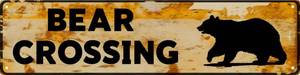 lot 6655 image: WSUPBPR Funny Metal Sign Decor Bear Crossing Road Signs Warning Sign Outdoors Wall Fence Forest Decor coffee Bar Art 16x4 in