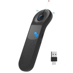 lot 6659 image: ZOZVO Rechargeable Air Mouse for PCiOSAndroid with Touchpad Wireless PPT Presenter with Bluetooth 2.4G, Works with PowerPointKeynoteTikTokCameraKindle App (Black)