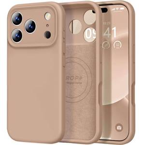 lot 6670 image: Vooii Magnetic for iPhone 17 Pro Max Case, Compatible with Magsafe (Premium Liquid Silicone) (Integrated Camera Control Button) Full Body Protective Anti-Scratch Microfiber Lining 6.9, Light Brown