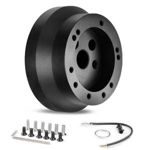 lot 6674 image: CNSPEED 5 & 6 Hole Steering Wheel Hub Adapter for GMC Chevy Pontiac Cadillac Truck Pickup (Black)