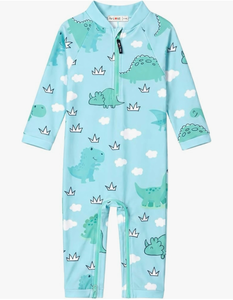 lot 6677 image: weVSwe Baby Toddler UPF 50 Sun Protection Rash Guard Long Sleeve Swimsuit with Crotch Zipper size 6-12m