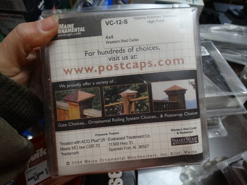 lot 6855 image: Lot of 3 new packs of victoria polished stainless high point postcaps.