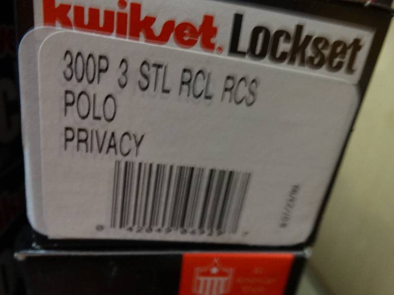 lot 6865 image: 4 Kwikset lock set door knobs.