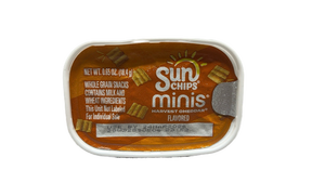 lot 6720 image: 6pcs- Sunchips Minis Harvest Cheddar Flavored Whole Grain Snacks 0.65 oz Best by 32426