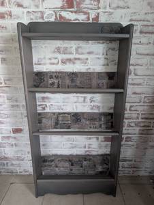 lot 510 image: Gray Wooden Bookshelf with Decorative Embossing&nbsp