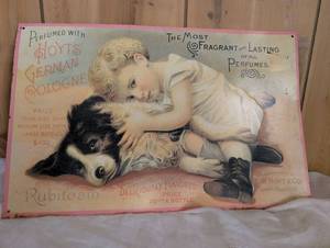 lot 1502 image: Hoyts German Cologne Tin Advertising Sign