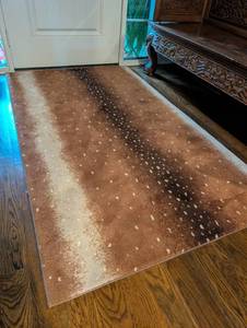 Brown Fawn Print Area Rug with Non-Slip Backing- 2x4 ft