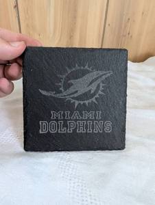 lot 2507 image: Miami Dolphins Engraved Slate Coaster