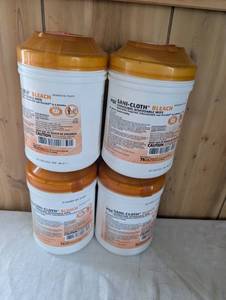 lot 3504 image: PDI Sani-Cloth Bleach Germicidal Disinfectant Wipes - 4 Canisters
