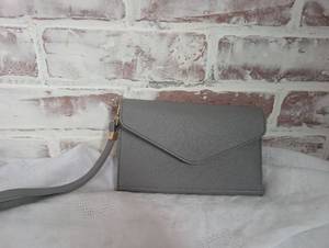 lot 4510 image: Krosslon Gray Envelope Clutch Wallet with Wristlet Strap