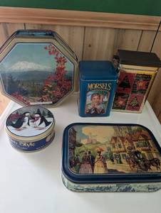 lot 8009 image: Decorative Collector Tin Collection - Set of 5