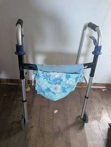 lot 9001 image: Drive Medical Folding Walker with Storage Bag