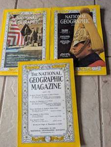 lot 9504 image: Vintage National Geographic Magazine Lot - July 1956 &amp June 1966 Issues - 3 ct
