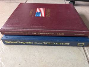 lot 9505 image: The Life History of the United States Vol. 5 & National Geographic Atlas of World History - 2 Hardcover Book Set