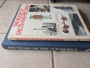 lot 9506 image: The Book of Facts and Records &amp One Hundred Years of the Automobile 1886-1986 Hardcover Book Set - 2 ct