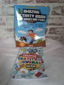 lot 9514 image: Amazing Activity Book for Minecrafters Volume 1 & Creative Gratitude Journal for Kids Bundle