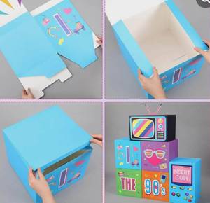 lot 8012 image: 90s Theme Party Decoration Set Stacking Cardboard Blocks