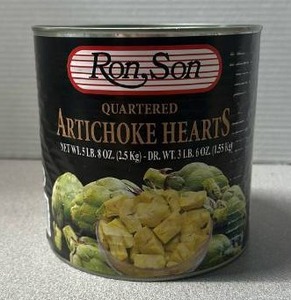 lot 6380 image: Ron, Son Quartered Artichoke Hearts 5 LB 8 OZ Can (Exp. 03212028)