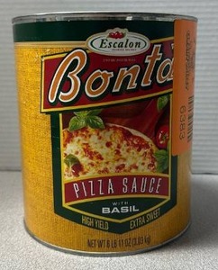 lot 6383 image: Escalon Bontas Pizza Sauce with Basil 6 lb 11 oz