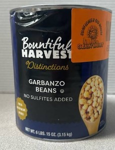 lot 6384 image: Bountiful Harvest Distinctions Garbanzo Beans 6 lbs 15 oz No Sulfites Added (May 12th 2028)