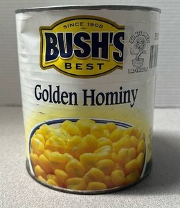 lot 6386 image: BUSHS Golden Hominy  108 oz (Exp. March 2027)