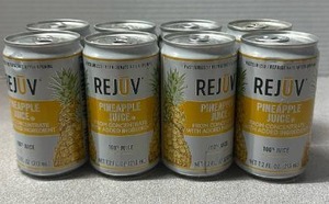 lot 6394 image: Lot of 8 Rejuv Pineapple Juice 100% Juice 7.2 fl oz (Exp. 11042028)