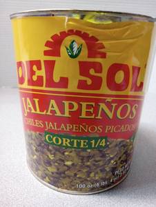 lot 6704 image: Del Sol Jalapenos Chiles Jalapenos Picados Corte 14 100 oz Best by 72228