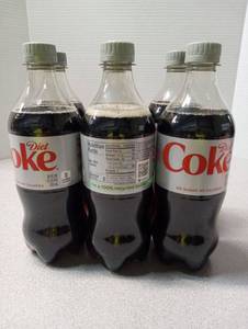 lot 6722 image: Coca-Cola Diet Coke 20 fl oz Bottles 6-Pack Lot Best by 62926