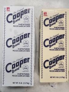 lot 6727 image: Cooper Brand Sharp Pasteurized Process American Cheese 5 lb