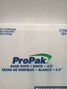 lot 6732 image: ProPak Bake Cups White 4.5 inch 1000 Count