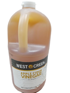 lot 6904 image: West Creek Apple Cider Vinegar 5% Acidity 1 Gallon - Best by Mar 12, 2028