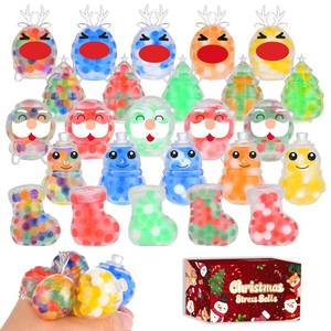 lot 5348 image: 25 Pack Christmas Mini Squeeze Balls Toys, Christmas Stress Ball Pack for Christmas Party Favors Christmas Sock Fillers Gifts
