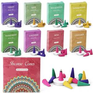 lot 5349 image: SCENTORINI Incense Cones 12 Pack, Scented Incense Cones with Holder