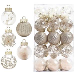 lot 5359 image: 30ct Christmas Ball Ornaments,60mm2.36 Inch Shatterproof Christmas Tree Decoration Xmas Plastic Baubles Ornaments Decorative Hanging Ornaments for Holiday Wedding Party Decorstions (Champaign Gold)