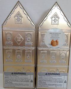 lot 5384 image: M&S Food Shortbread Cookies Light Up Tin House-Shaped 6.1 oz Lot of set of  2  82626