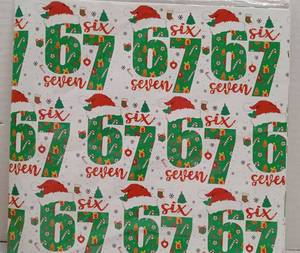 lot 6772 image: Christmas Holiday Gift Wrap Paper Six Seven Design
