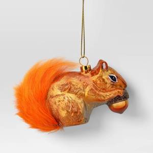 lot 6789 image: 3.5 Christmas Glass Squirrel Ornament - Wondershop