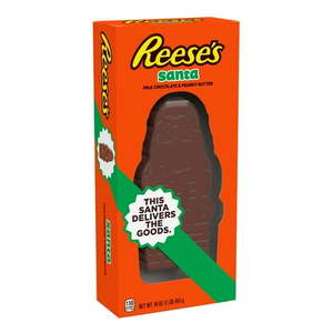 lot 6794 image: Reeses Christmas Milk Chocolate Peanut Butter Santa Candy - 16oz - Best by 072026