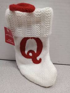 lot 6803 image: Wondershop Mini Stocking Red Q White Knit