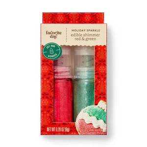 lot 6807 image: Holiday Red & Green Glitter Dust Pump - 0.28oz - Favorite Day - Qty 2 Best by 23 Jun 2027
