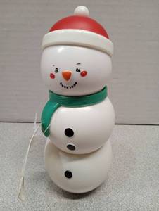 lot 6811 image: Snowman Holiday Decoration with Red Hat and Green Scarf
