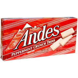 lot 6831 image: ANDES, PEPPERMINT CRUNCH THINS CANDY Qty 2