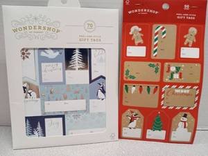 lot 6835 image: Wondershop at Target Peel-and-Stick Gift Tags 70 Count and 50 Count